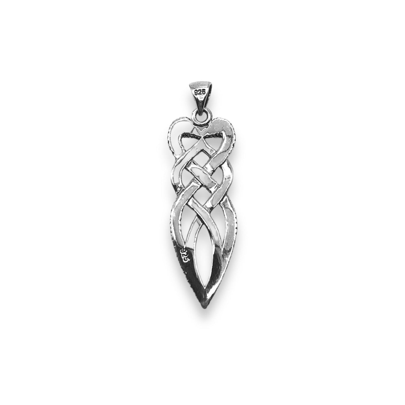Sterling Silver Oxidized Celtic Wrapped Snake Dagger Pendant