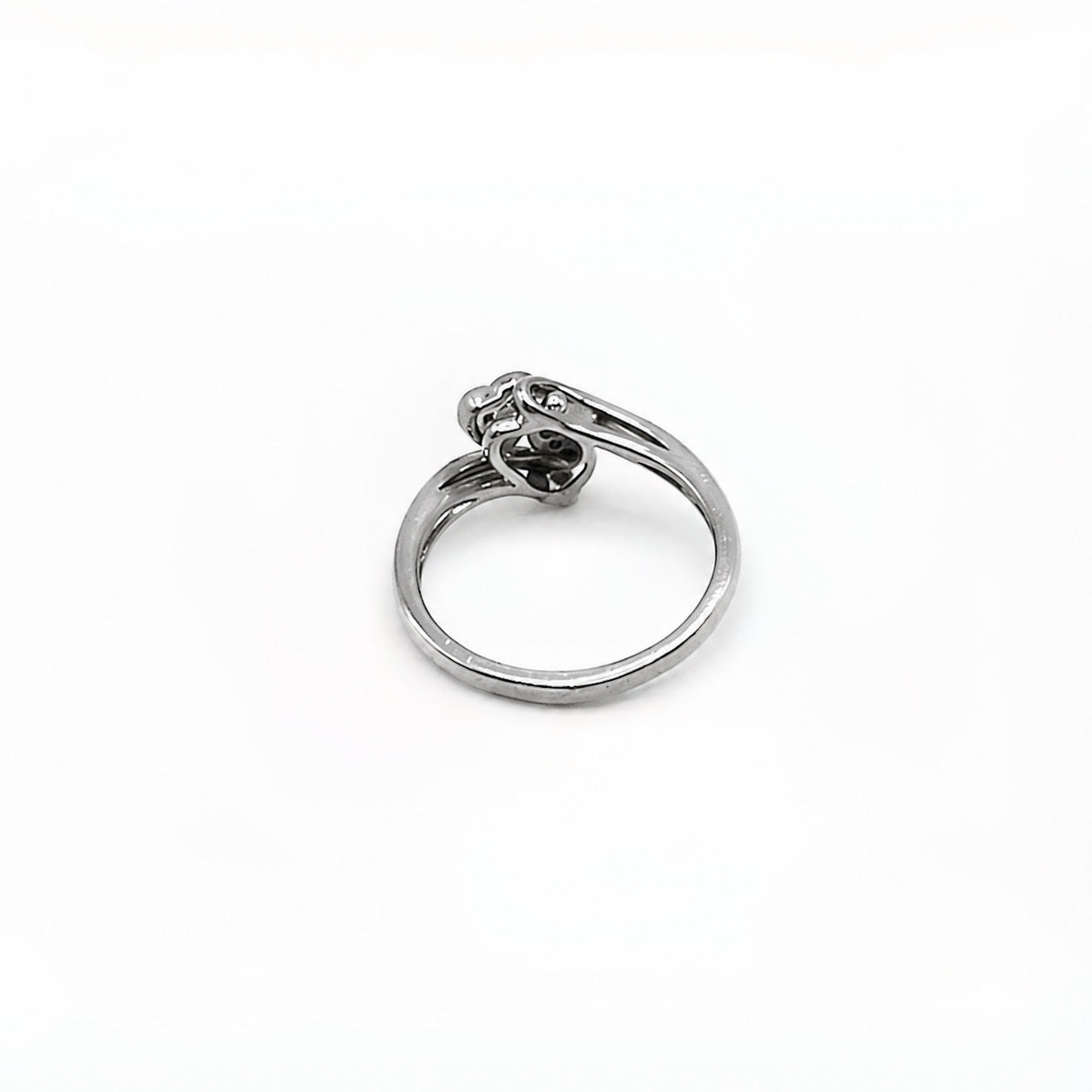Diamond Accent Sterling Silver Heart Split Band Ring
