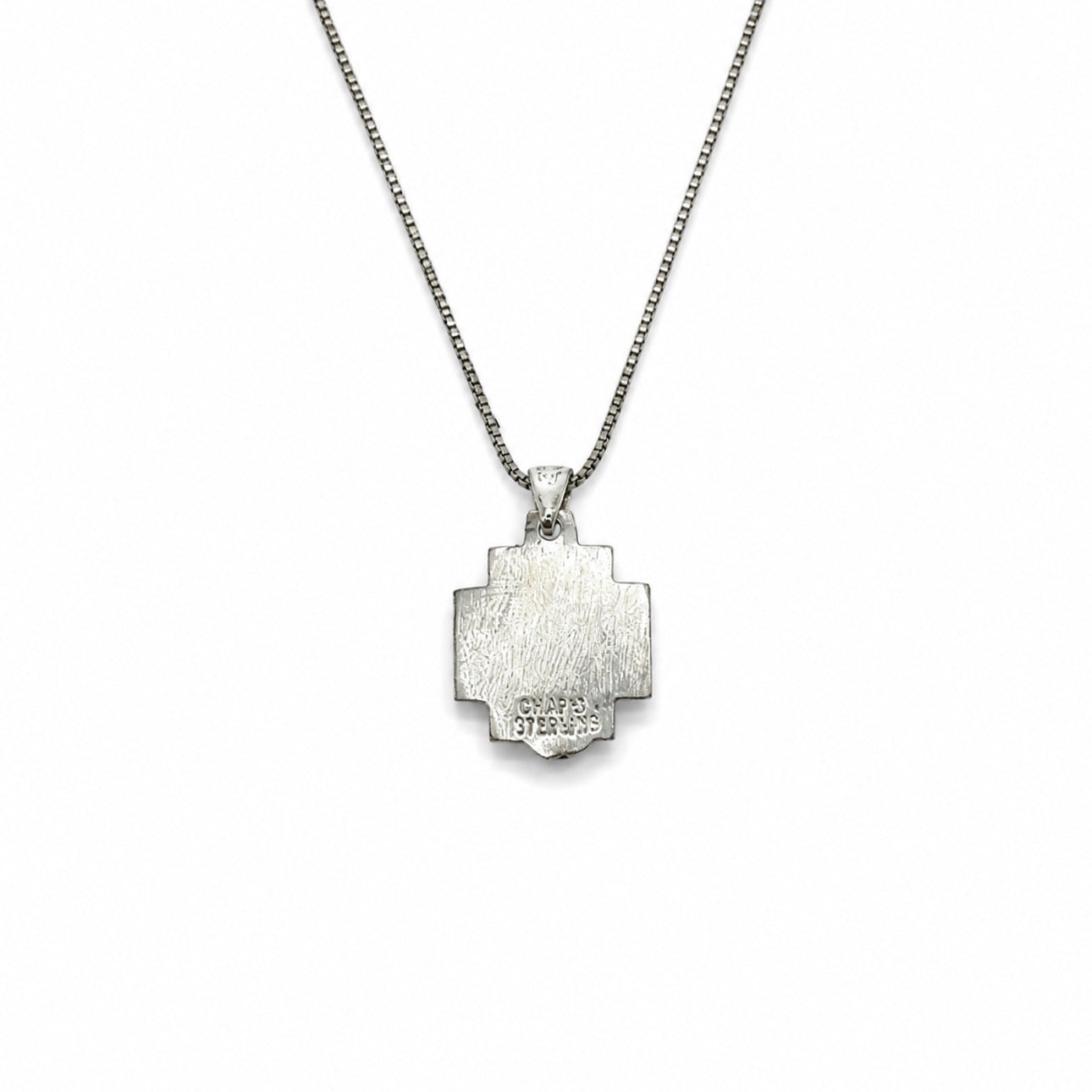 Sterling Silver Jesus Face Cross Pendant Necklace With 18" Chain