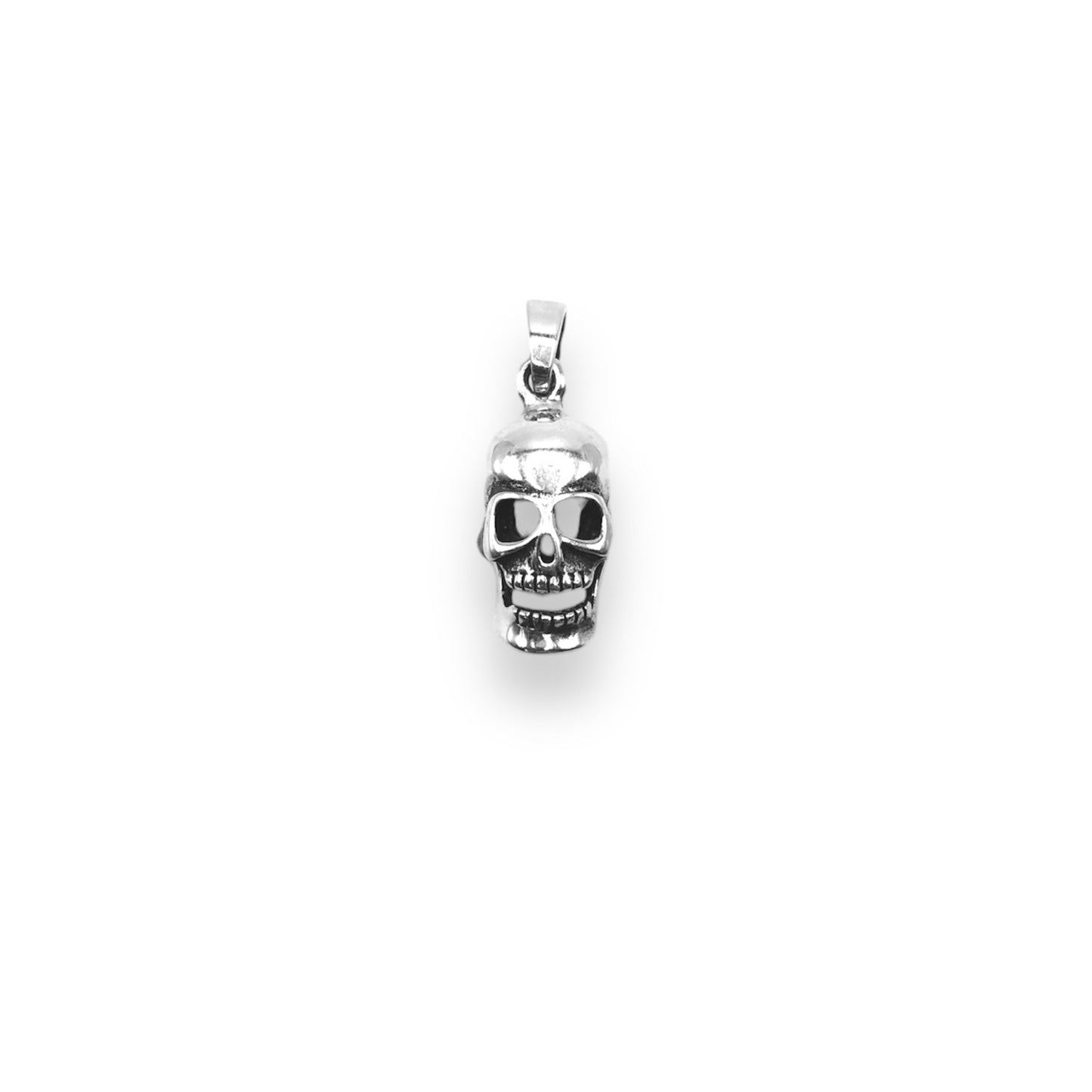 Sterling Silver 3D Moveable Jaw Skull Pendant