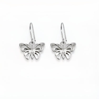 Sterling Silver Open Butterfly Dangle Earrings
