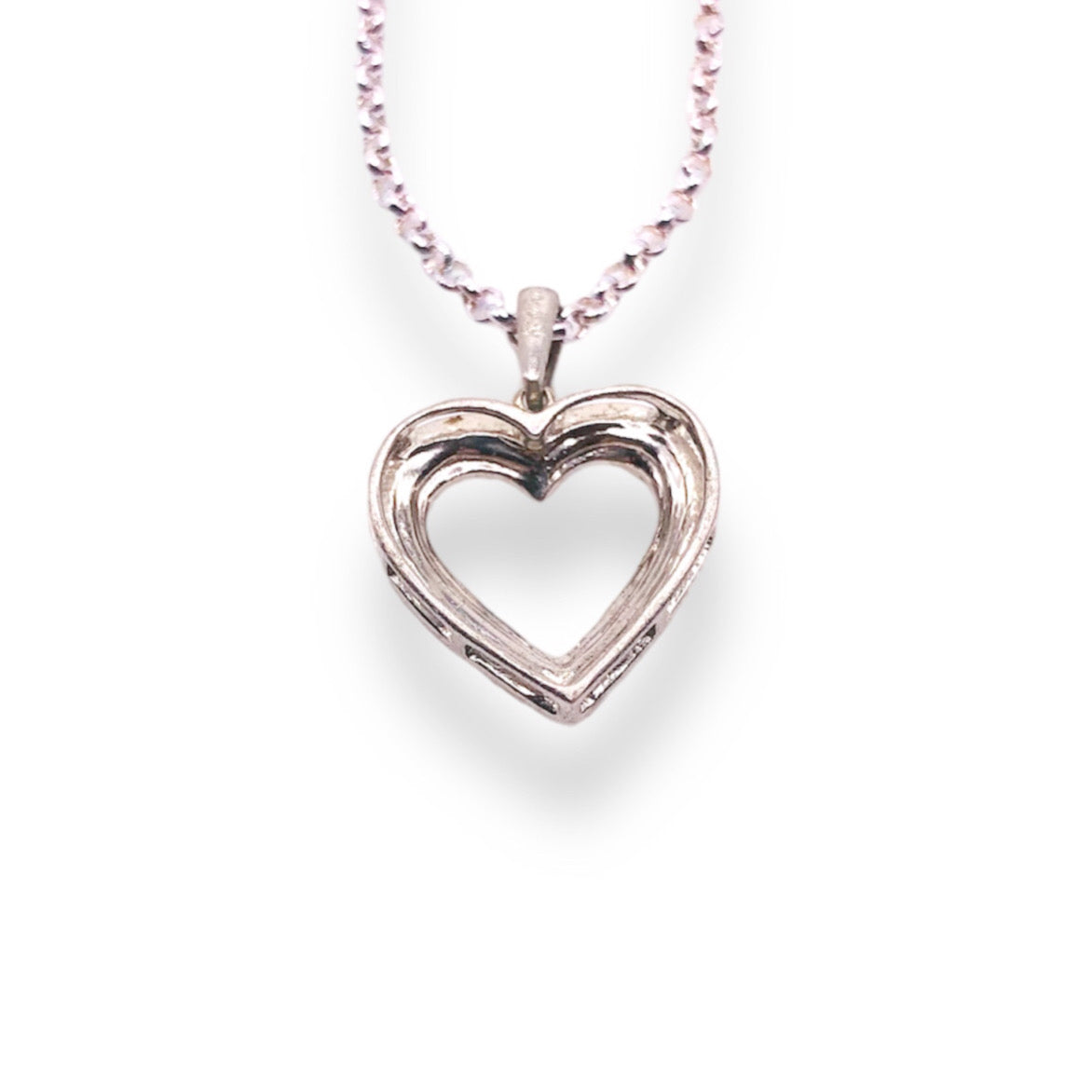 1/20 Ct Diamond Accent Sterling Silver Black Tone Heart Pendant Necklace With 18" 0.6mm Box Chain