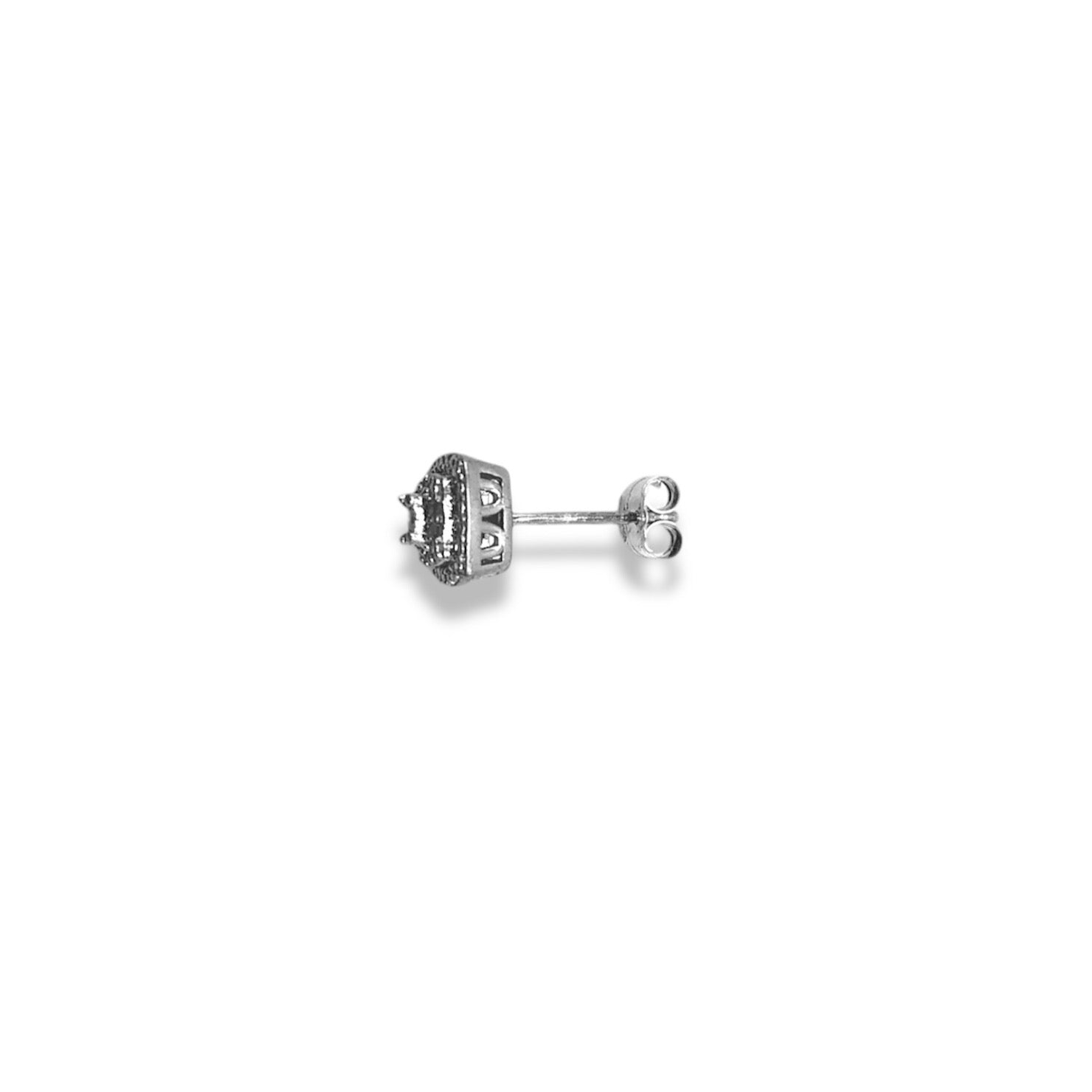 1/10 Ct Diamond Sterling Silver Square Halo Stud Earrings Refined Jewelry