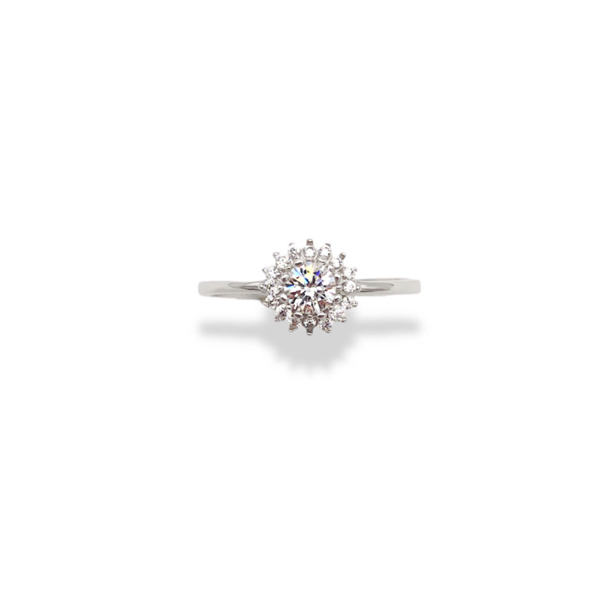 1/3 Ct Moissanite Round Halo Ring Refined Jewelry