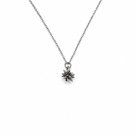 Sterling Silver Spiky Ball Pendant Necklace With 18" Chain