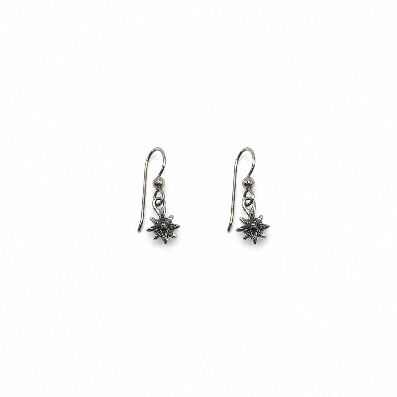 Sterling Silver Spiky Ball Dangle Earrings