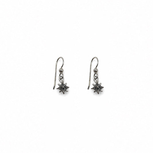 Sterling Silver Spiky Ball Dangle Earrings