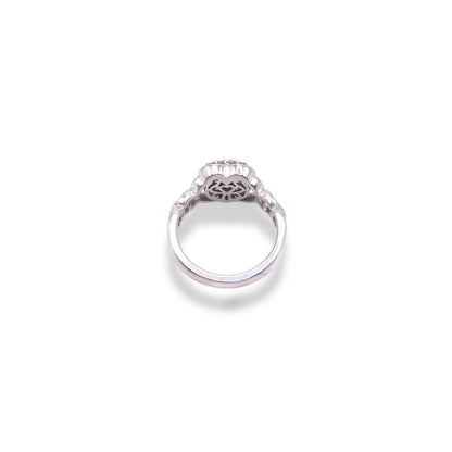 14k Gold & Sterling Silver 1/5 Ct Diamond Heart Link Ring