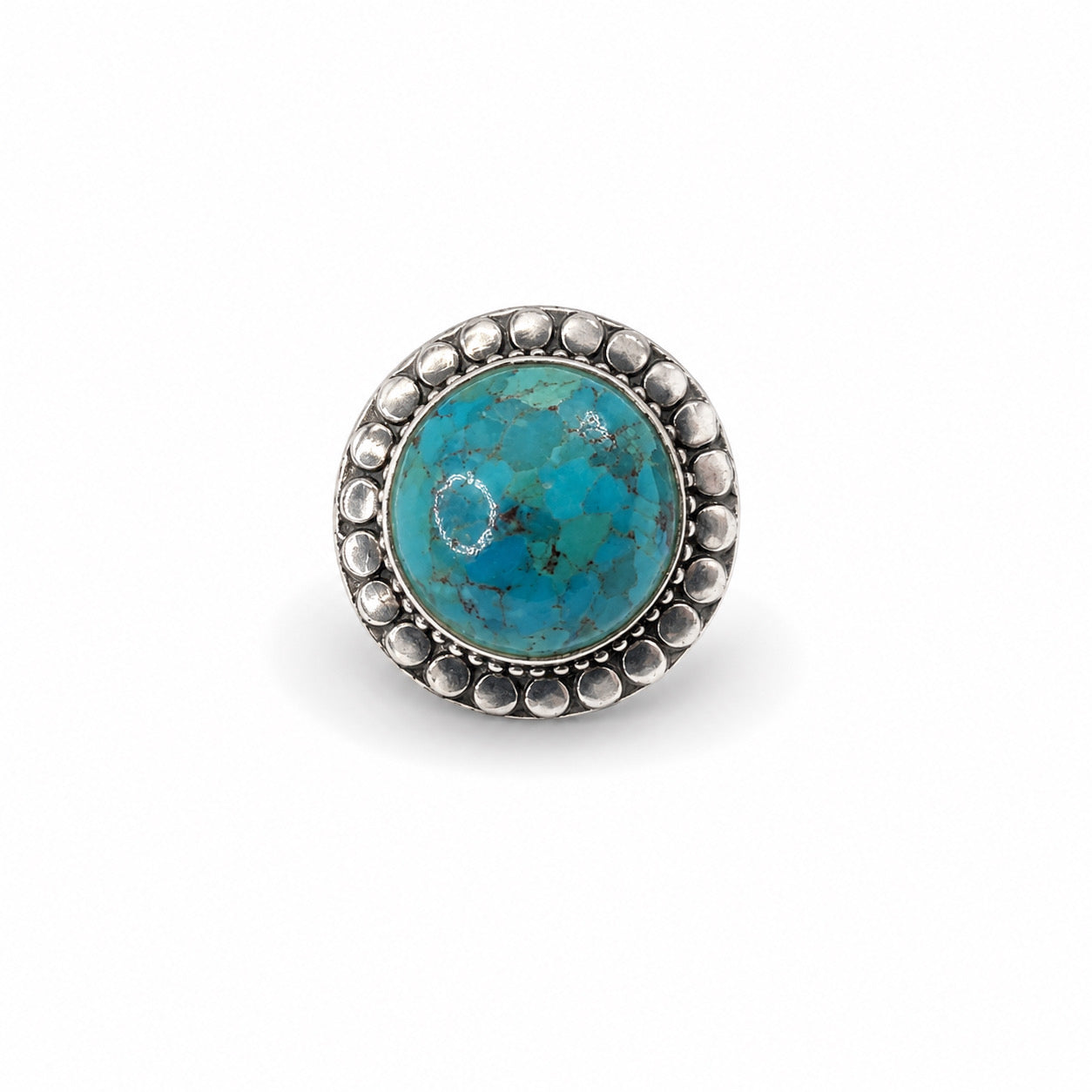 Turquoise Sterling Silver Basket Weave Ring