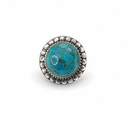 Turquoise Sterling Silver Basket Weave Ring
