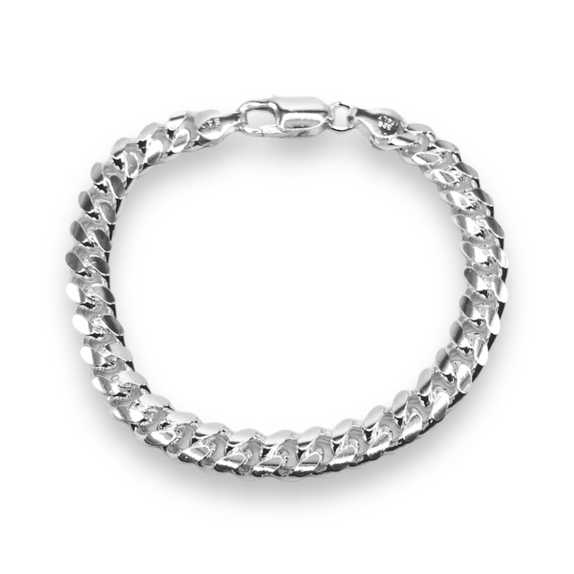 Sterling Silver Miami Cuban Link Bracelet - 7mm