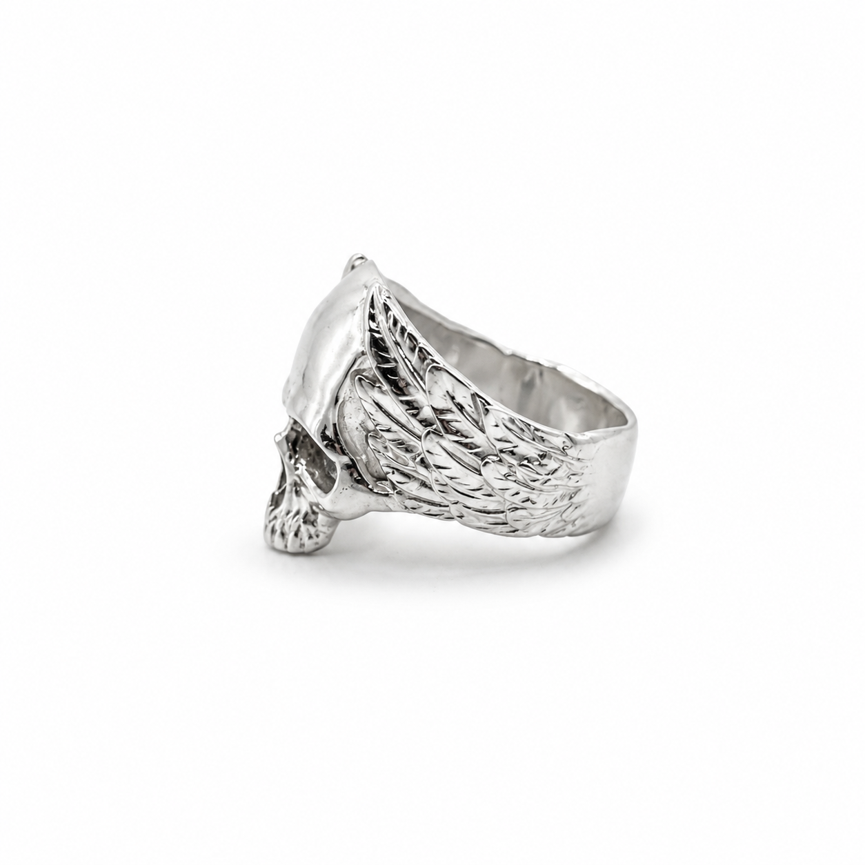 Sterling Silver Men's Winged Skull Ring