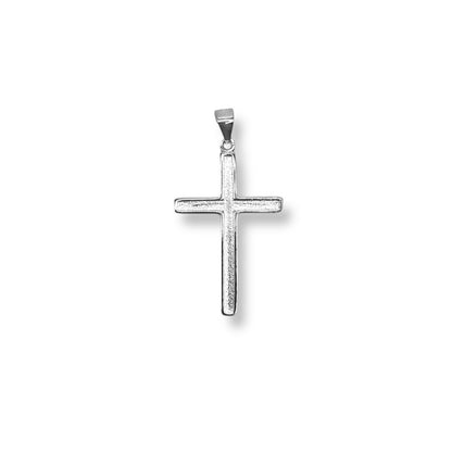 Sterling Silver Plain Cross Pendant With 22 Inch Chain