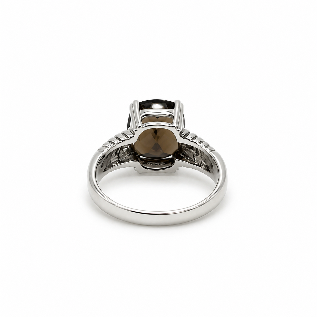 Smoky Quartz and Diamond Accent Sterling Silver & 14K Gold Ring
