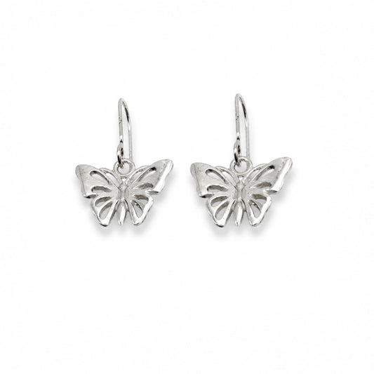 Sterling Silver Open Butterfly Dangle Earrings