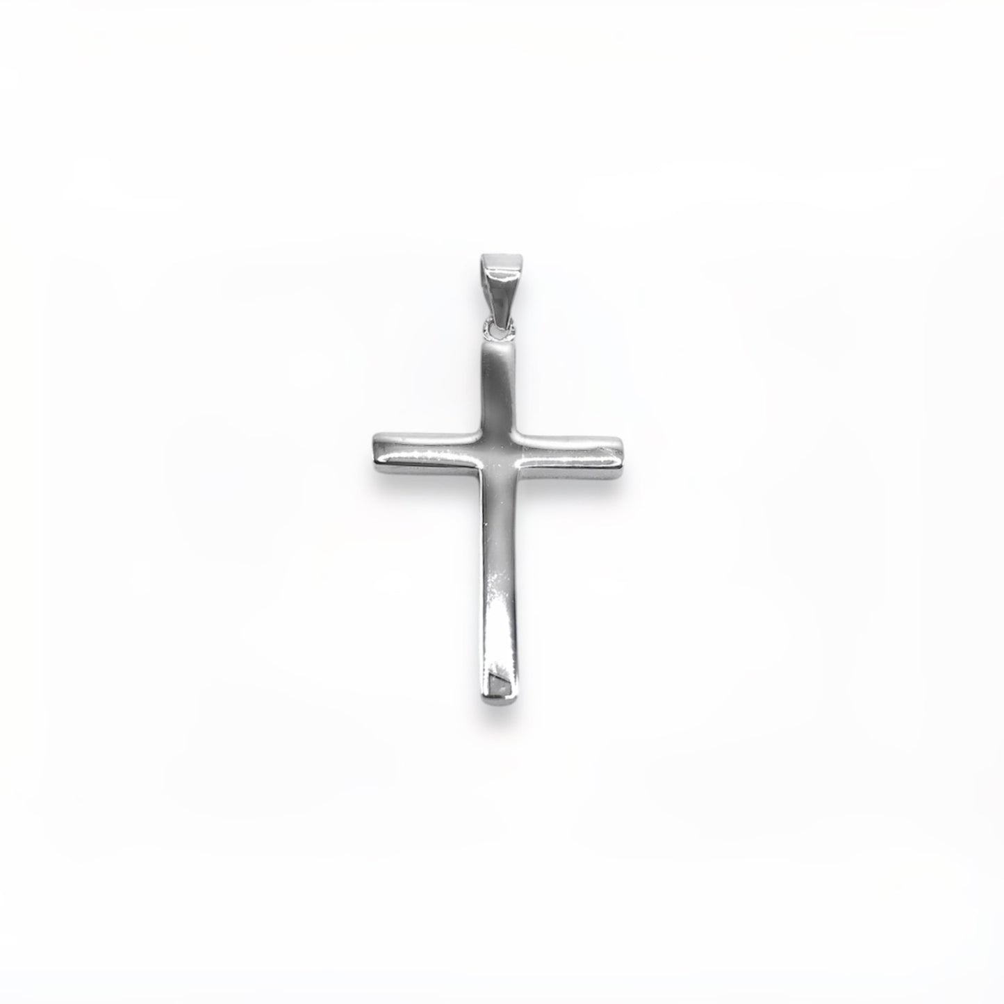 Sterling Silver Plain Cross Pendant With 22 Inch Chain