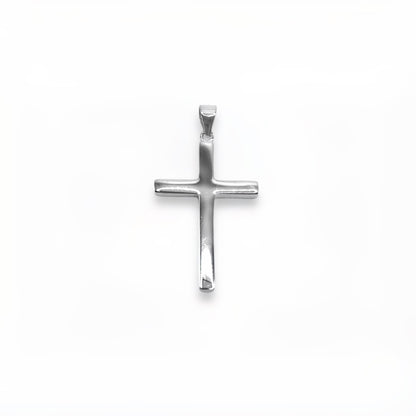 Sterling Silver Plain Cross Pendant With 22 Inch Chain