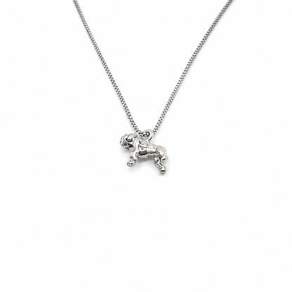 Sterling Silver Bulldog Pendant Necklace With 18" Chain