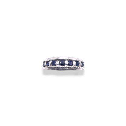 Blue Sapphire Sterling Silver Channel Set Band Refined Jewelry