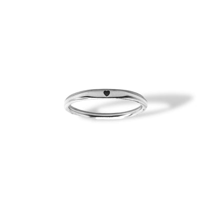 Dainty Stackable Oxidized Engraved Bands Refined Jewelry