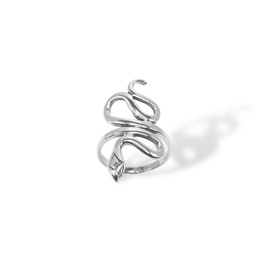 Slithering Snake Ring In Sterling Silver