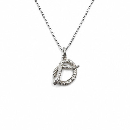 Sterling Silver Coiled Rattlesnake Pendant Necklace With 18" Chain