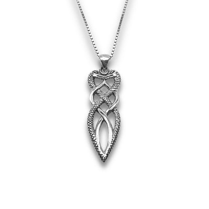 Sterling Silver Oxidized Celtic Wrapped Snake Dagger Pendant With 22 Inch Chain