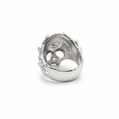 Sterling Silver Men's Winged Skull Ring
