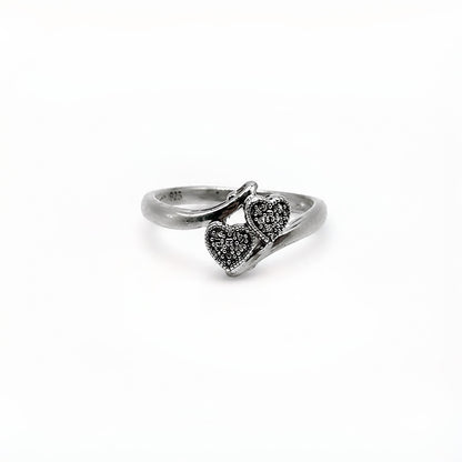 Diamond Accent Sterling Silver Heart Split Band Ring