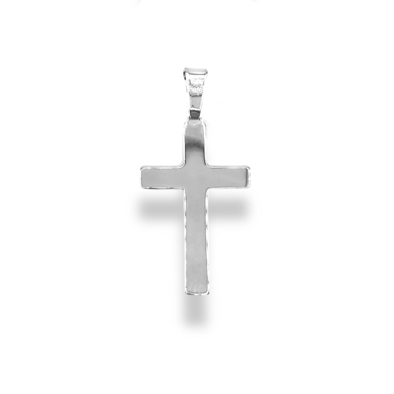 Sterling Silver Plain Tapered Cross Pendant With 22 Inch Chain