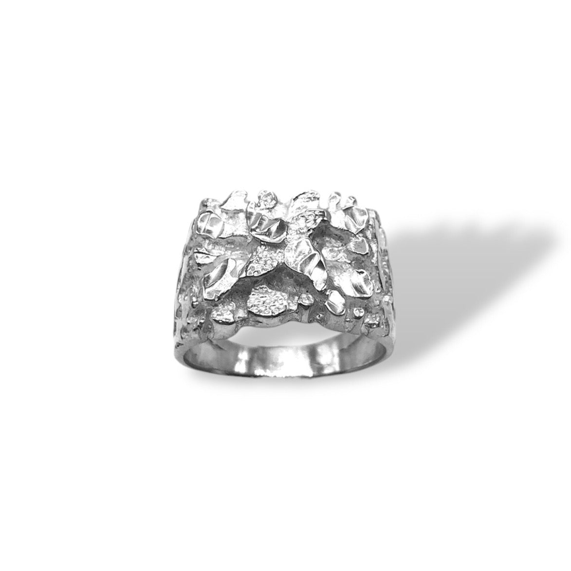 Sterling Silver Men's Nugget Ring