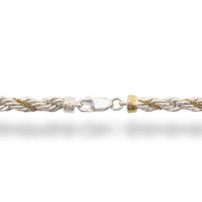 Sterling Silver & 14K Gold Rope Chain - 4.75mm Refined Jewelry