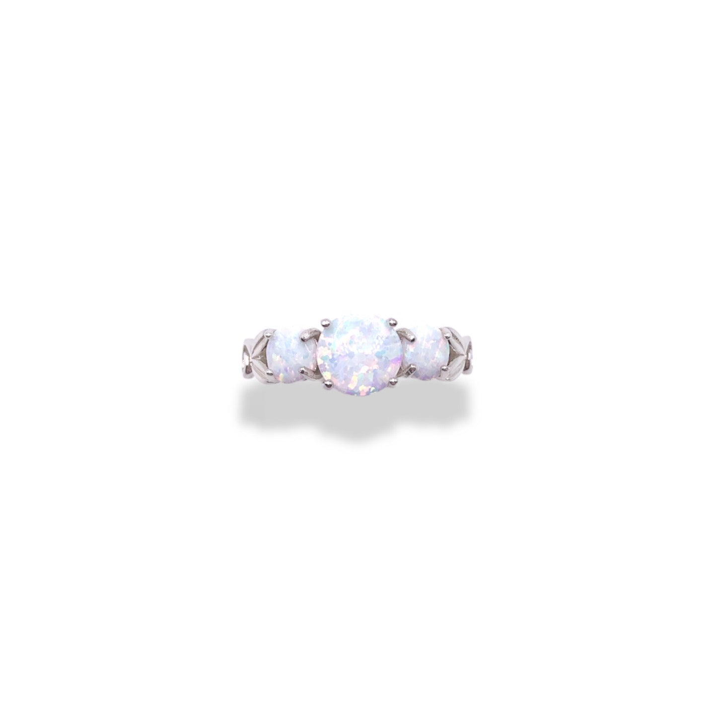 Sterling Silver 3-Stone Triple Opal Ring Refined Jewelry