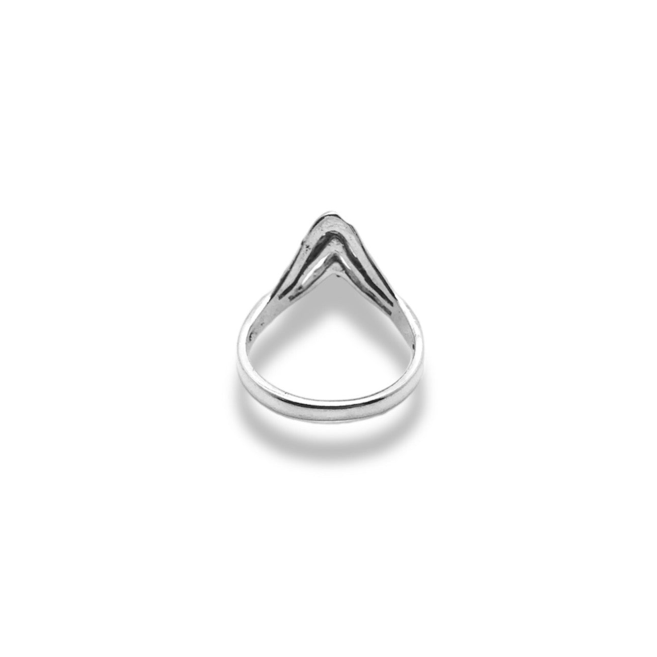 Sterling Silver 3-Tier Diamond Cut Chevron Ring Refined Jewelry