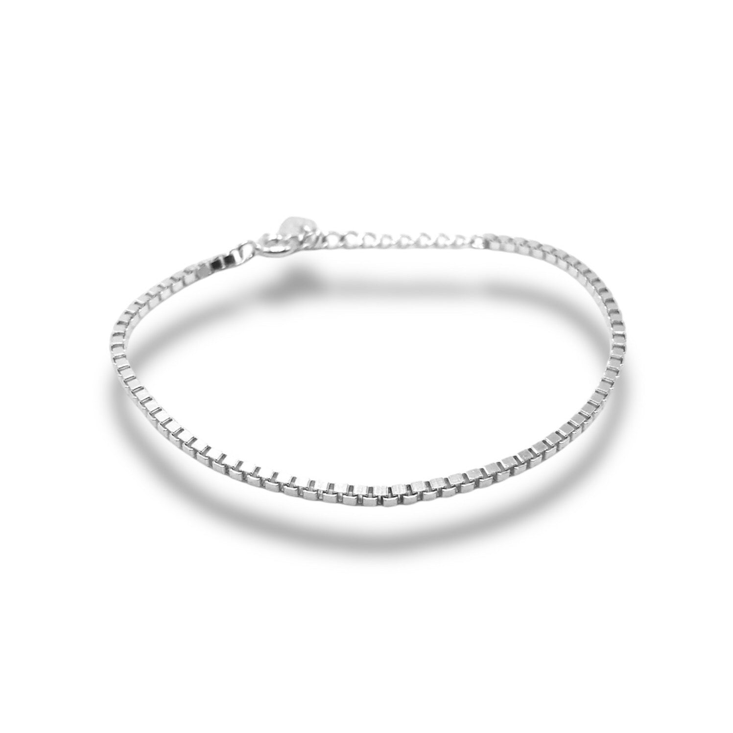 Sterling Silver Box Link Bracelet - 2mm Refined Jewelry