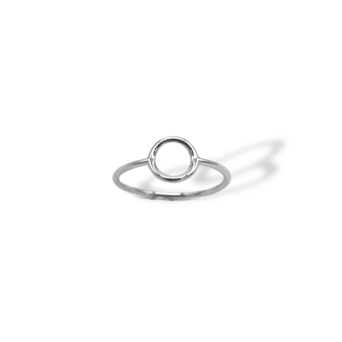 Sterling Silver Dainty Minimalist Open Circle Ring Refined Jewelry