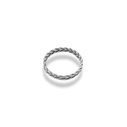 Sterling Silver Dainty Stackable Weave Knot Band Refined Jewelry