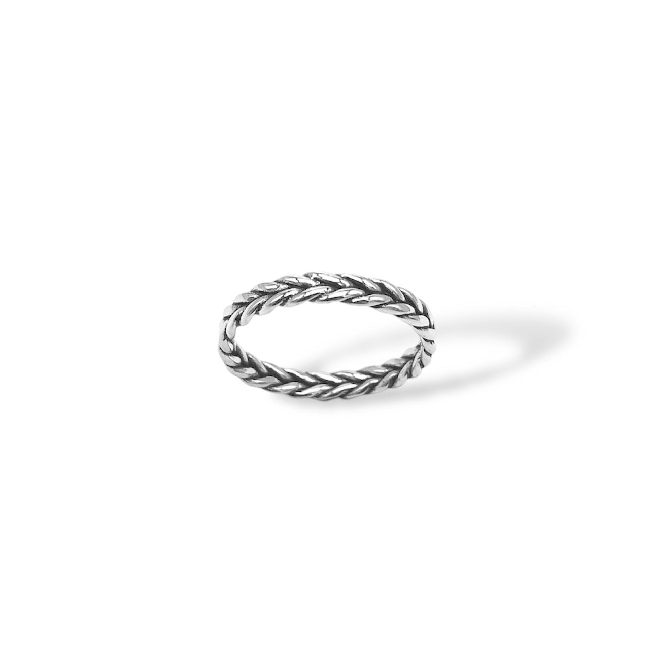 Sterling Silver Dainty Stackable Weave Knot Band Refined Jewelry