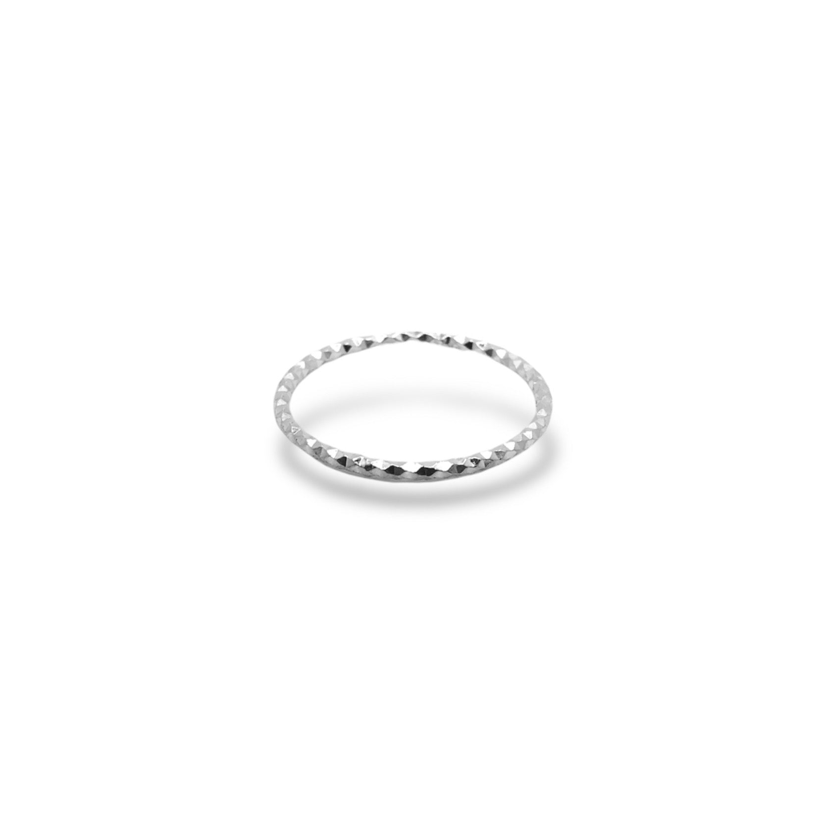 Sterling Silver Diamond Cut Textured Band Refined Jewelry