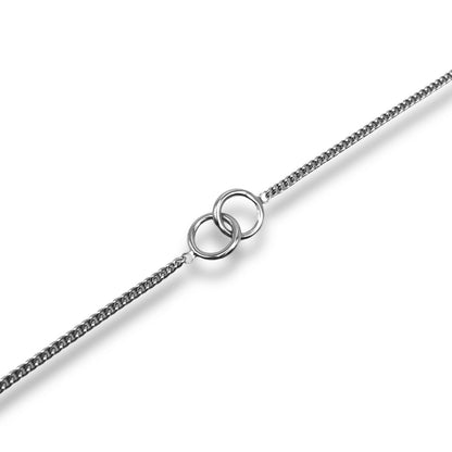 Sterling Silver Double Circle Curb Link Bracelet Refined Jewelry