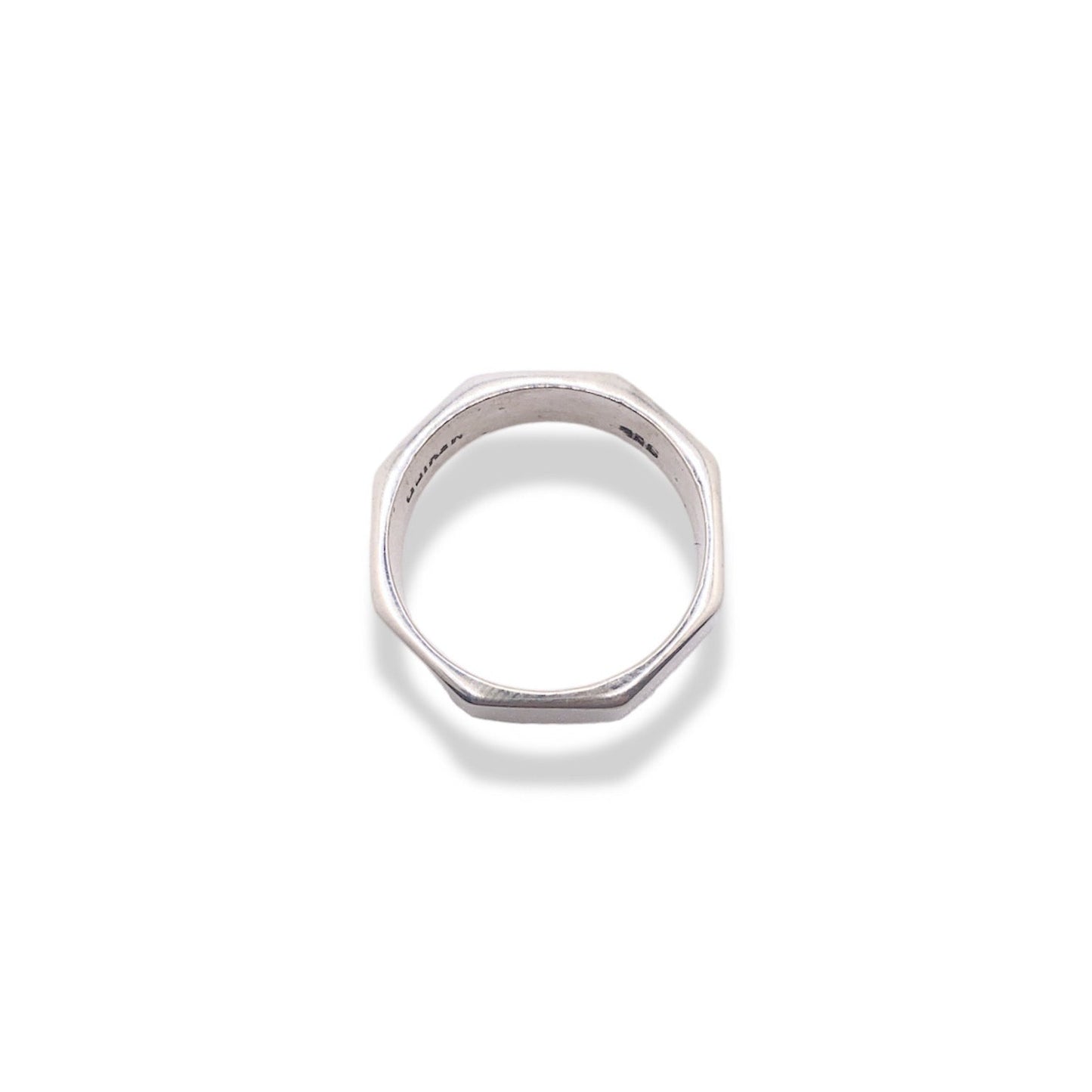 Sterling Silver Eight Side Band Refined Jewelry