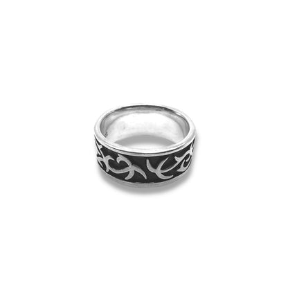 Sterling Silver Medieval Flame Tribal Band Refined Jewelry