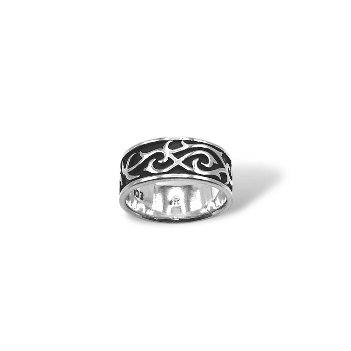 Sterling Silver Medieval Flame Tribal Band Refined Jewelry