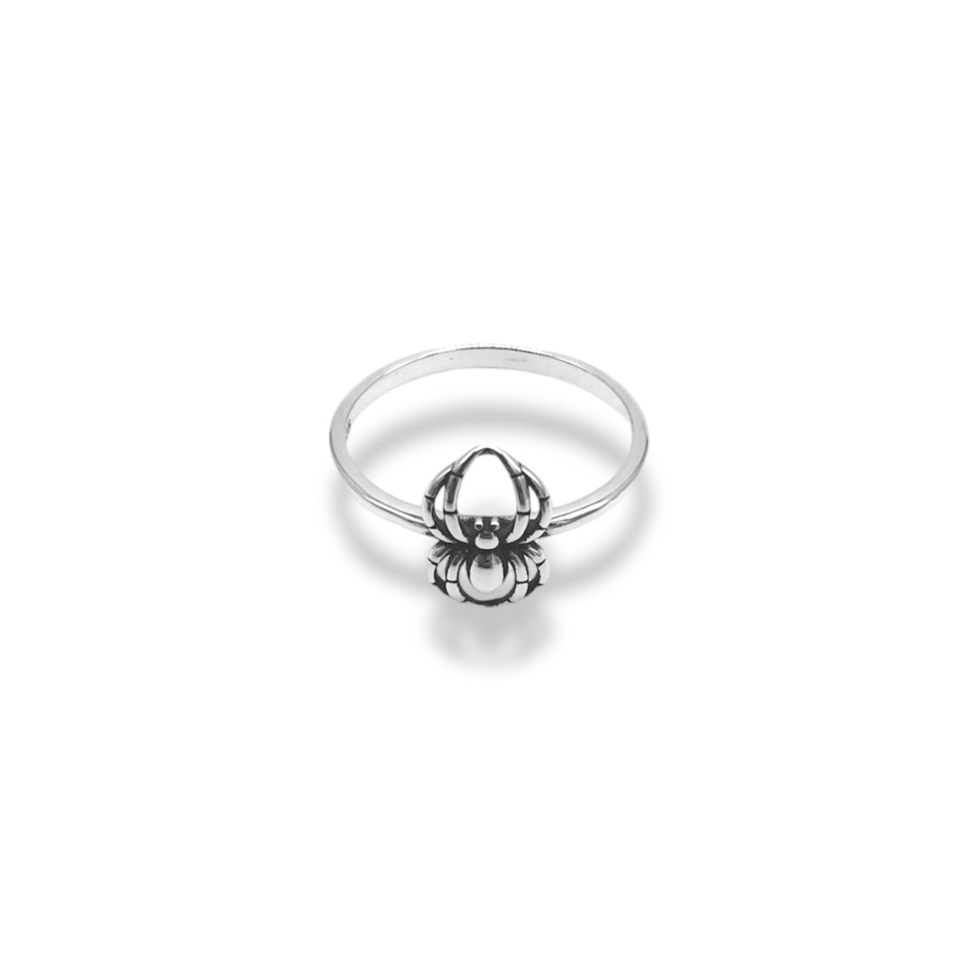 Sterling Silver Minimalist Oxidized Spider Ring Refined Jewelry