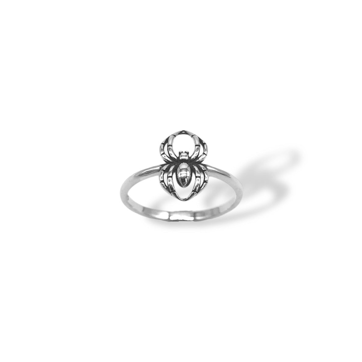 Sterling Silver Minimalist Oxidized Spider Ring Refined Jewelry