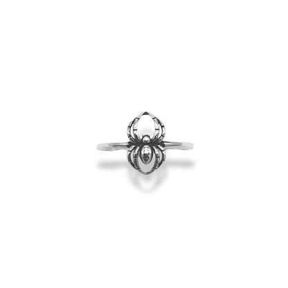 Sterling Silver Minimalist Oxidized Spider Ring Refined Jewelry