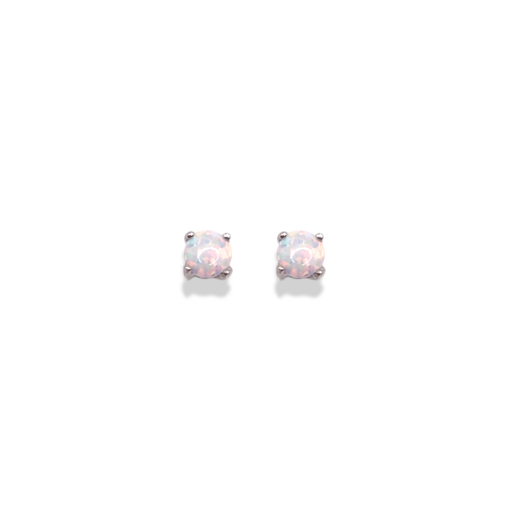 Sterling Silver Opal Stud Earrings Refined Jewelry