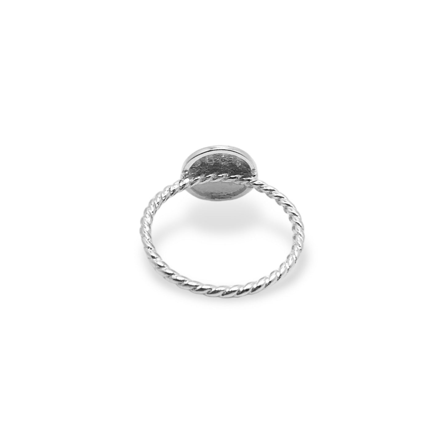 Sterling Silver Round Top Twisted Band Ring Refined Jewelry