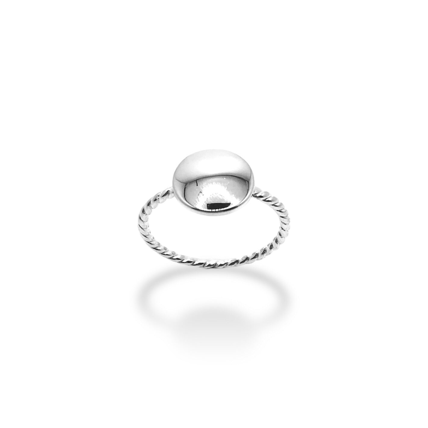 Sterling Silver Round Top Twisted Band Ring Refined Jewelry