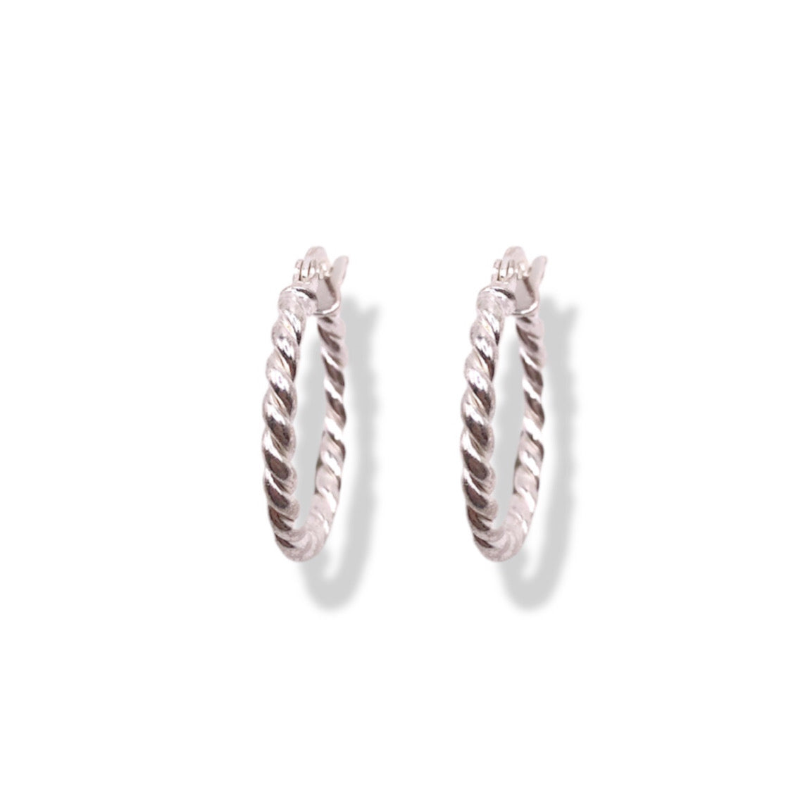 Sterling Silver Round Twist Hoop Earrings Refined Jewelry